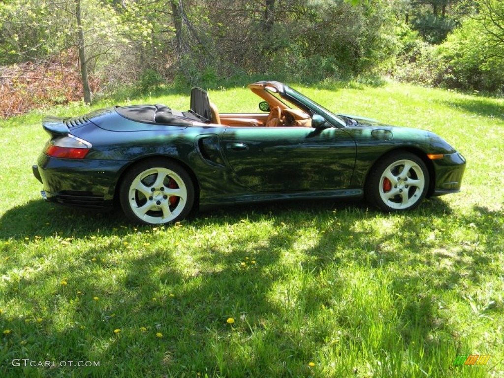 2004 911 Turbo Cabriolet - Forest Green Metallic / Natural Leather Brown photo #18