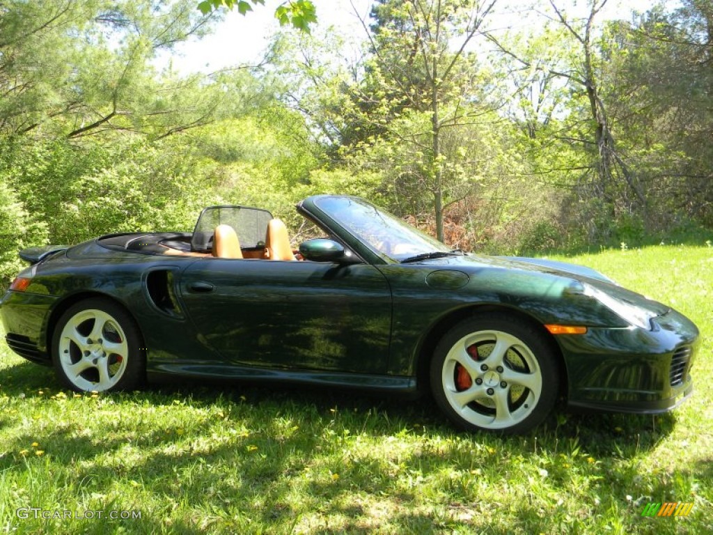 2004 911 Turbo Cabriolet - Forest Green Metallic / Natural Leather Brown photo #19