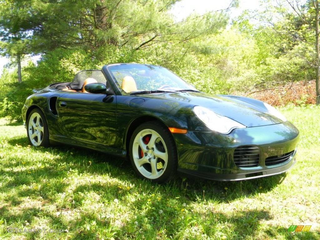 2004 911 Turbo Cabriolet - Forest Green Metallic / Natural Leather Brown photo #20