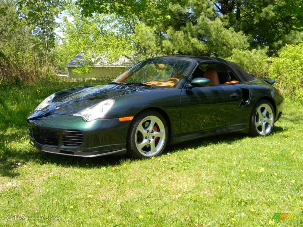 2004 911 Turbo Cabriolet - Forest Green Metallic / Natural Leather Brown photo #23