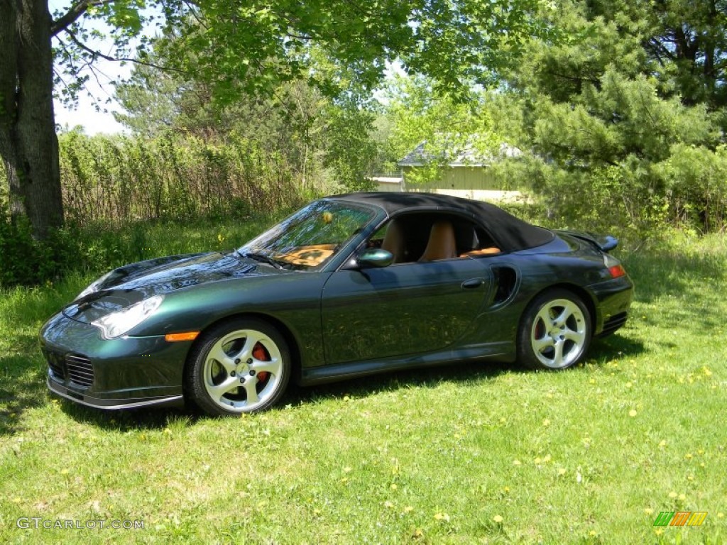 2004 911 Turbo Cabriolet - Forest Green Metallic / Natural Leather Brown photo #24