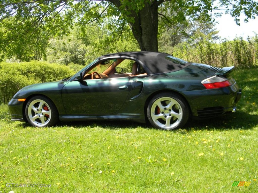 2004 911 Turbo Cabriolet - Forest Green Metallic / Natural Leather Brown photo #25