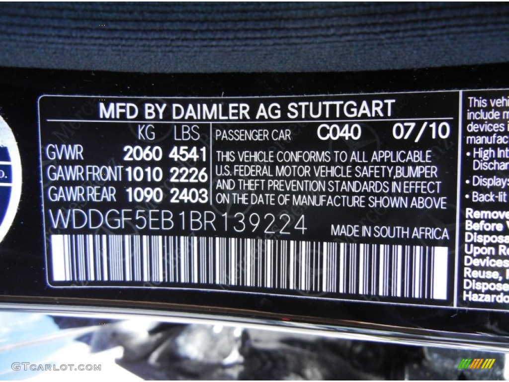 2011 C Color Code 040 for Black Photo #81182428