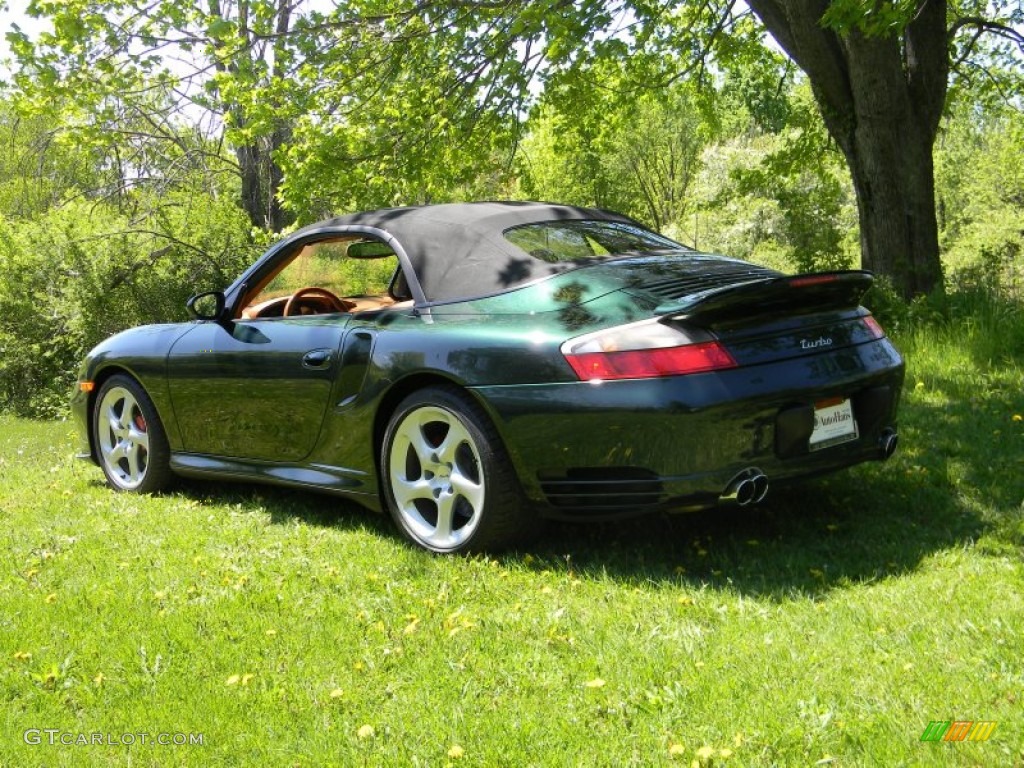 2004 911 Turbo Cabriolet - Forest Green Metallic / Natural Leather Brown photo #26