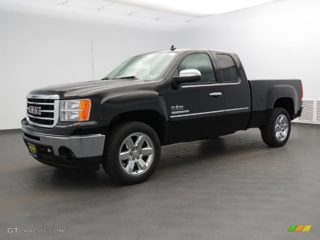 2013 Sierra 1500 SLE Extended Cab - Onyx Black / Ebony photo #1