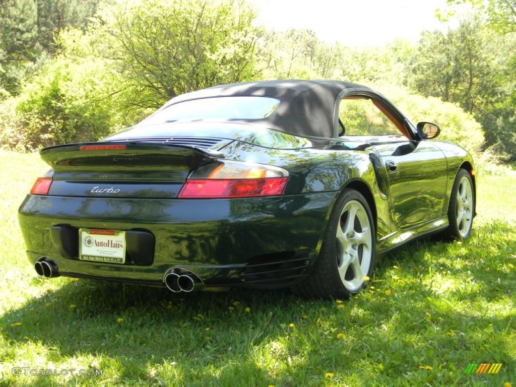 2004 911 Turbo Cabriolet - Forest Green Metallic / Natural Leather Brown photo #28