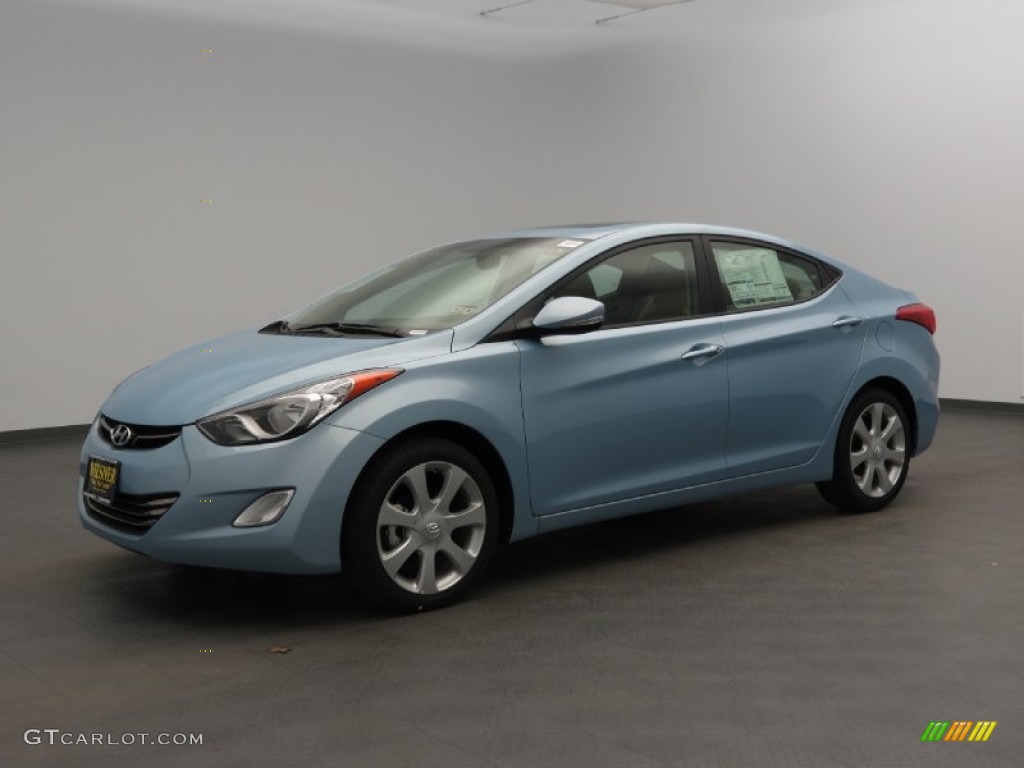 2013 Elantra Limited - Blue Sky Metallic / Beige photo #1