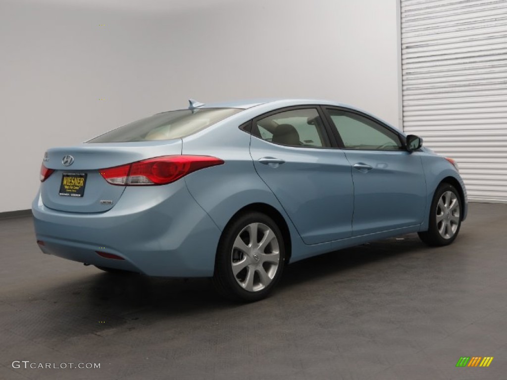 2013 Elantra Limited - Blue Sky Metallic / Beige photo #2