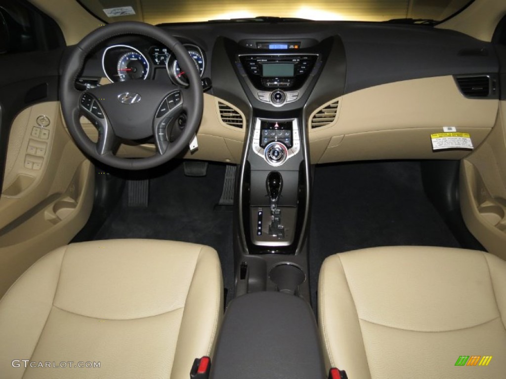 2013 Elantra Limited - Blue Sky Metallic / Beige photo #3