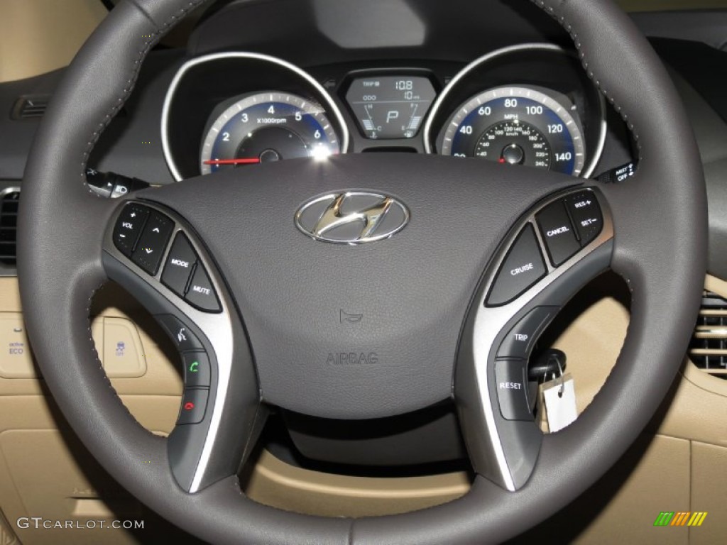 2013 Elantra Limited - Blue Sky Metallic / Beige photo #4