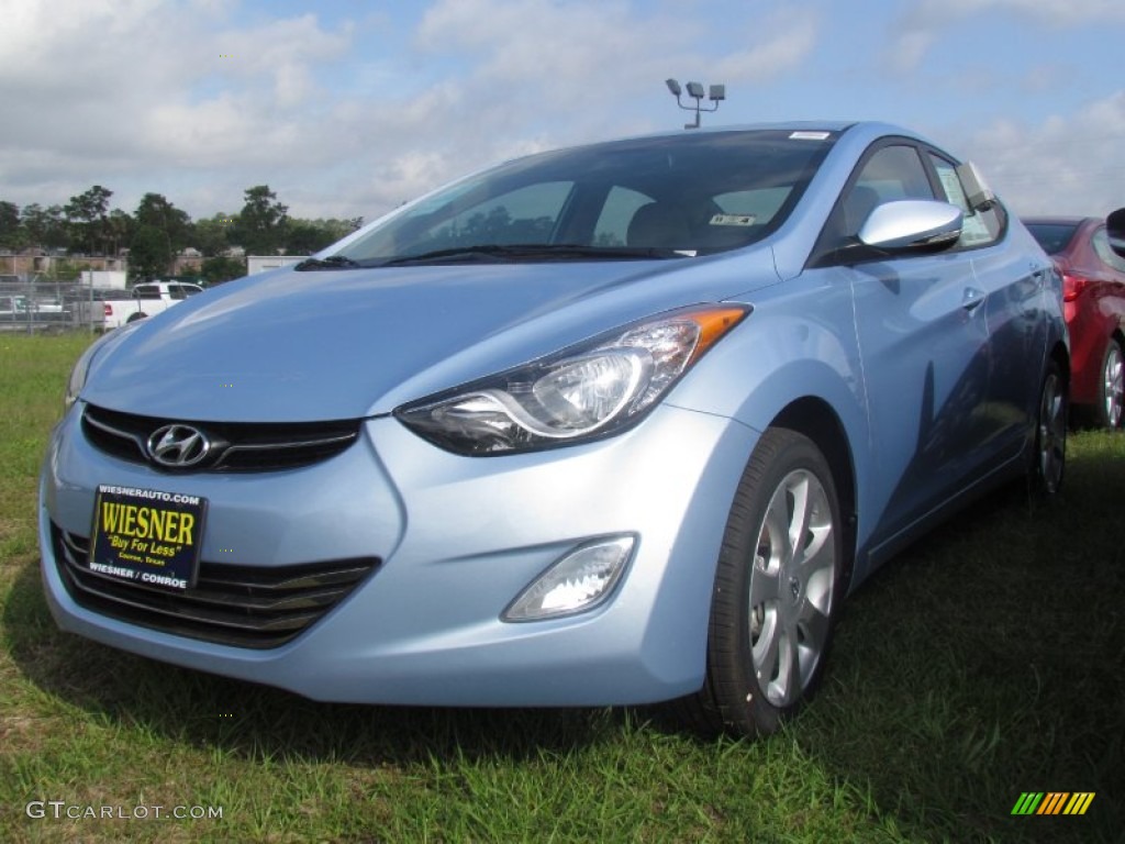 2013 Elantra Limited - Blue Sky Metallic / Beige photo #8
