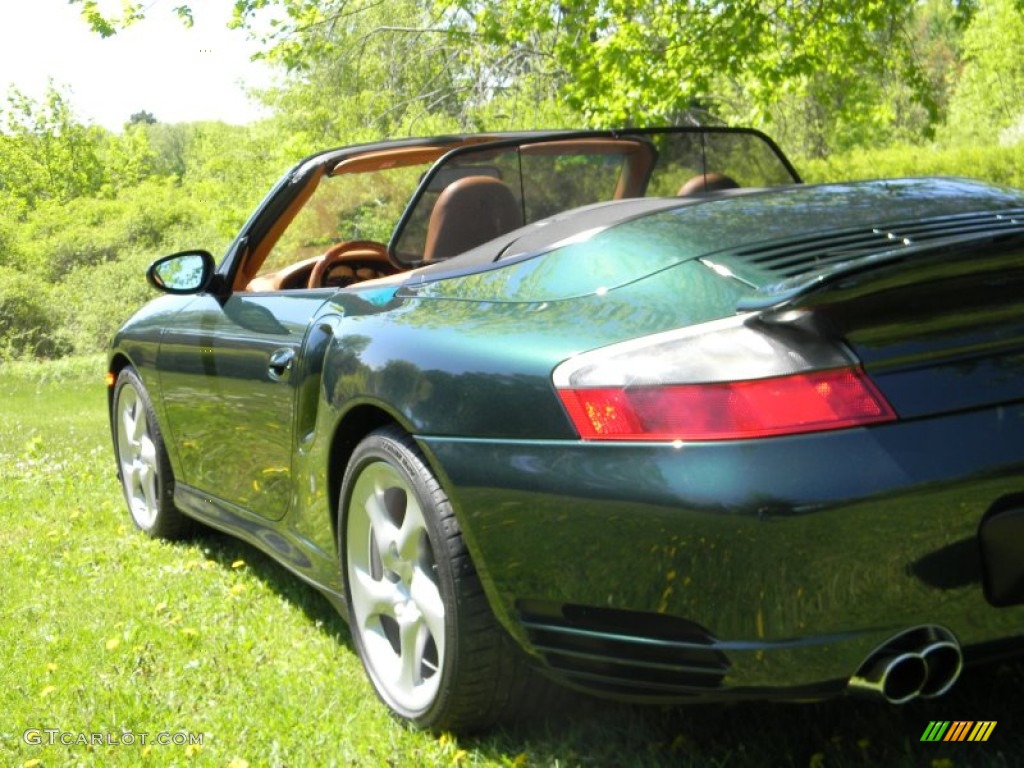 2004 911 Turbo Cabriolet - Forest Green Metallic / Natural Leather Brown photo #58