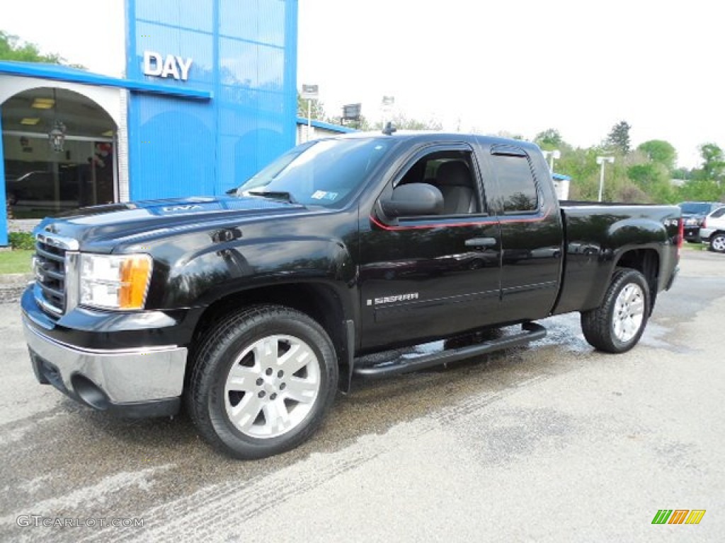 2008 Sierra 1500 SLE Extended Cab 4x4 - Onyx Black / Ebony photo #1