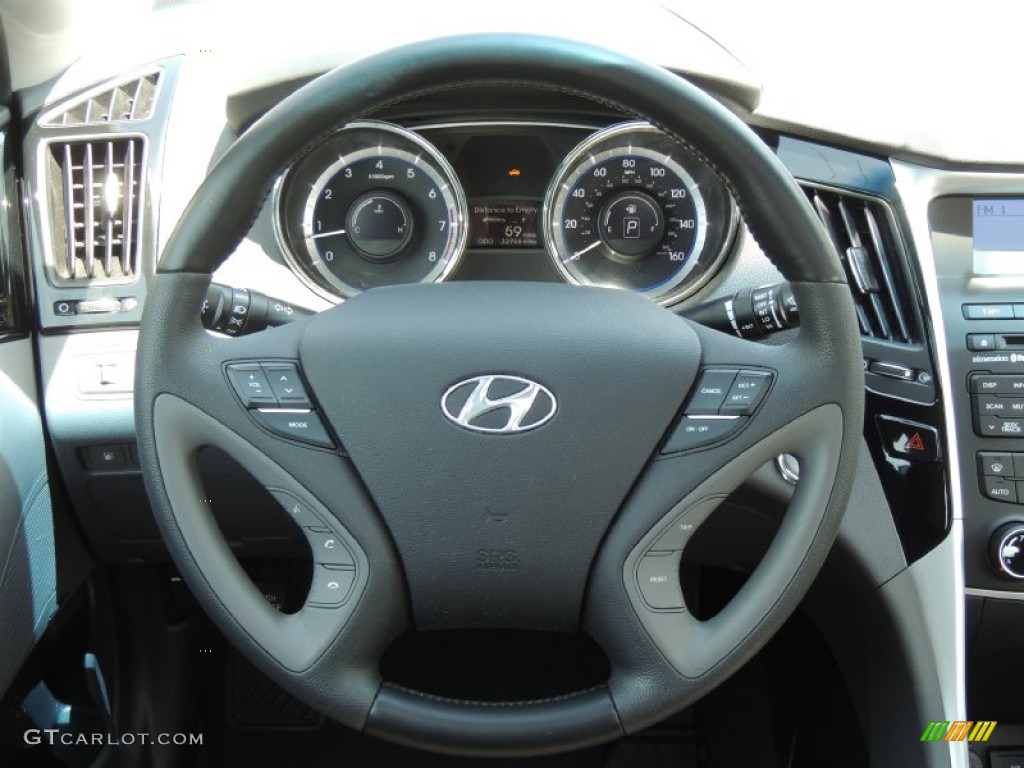 2011 Hyundai Sonata Limited Gray Steering Wheel Photo #81187962