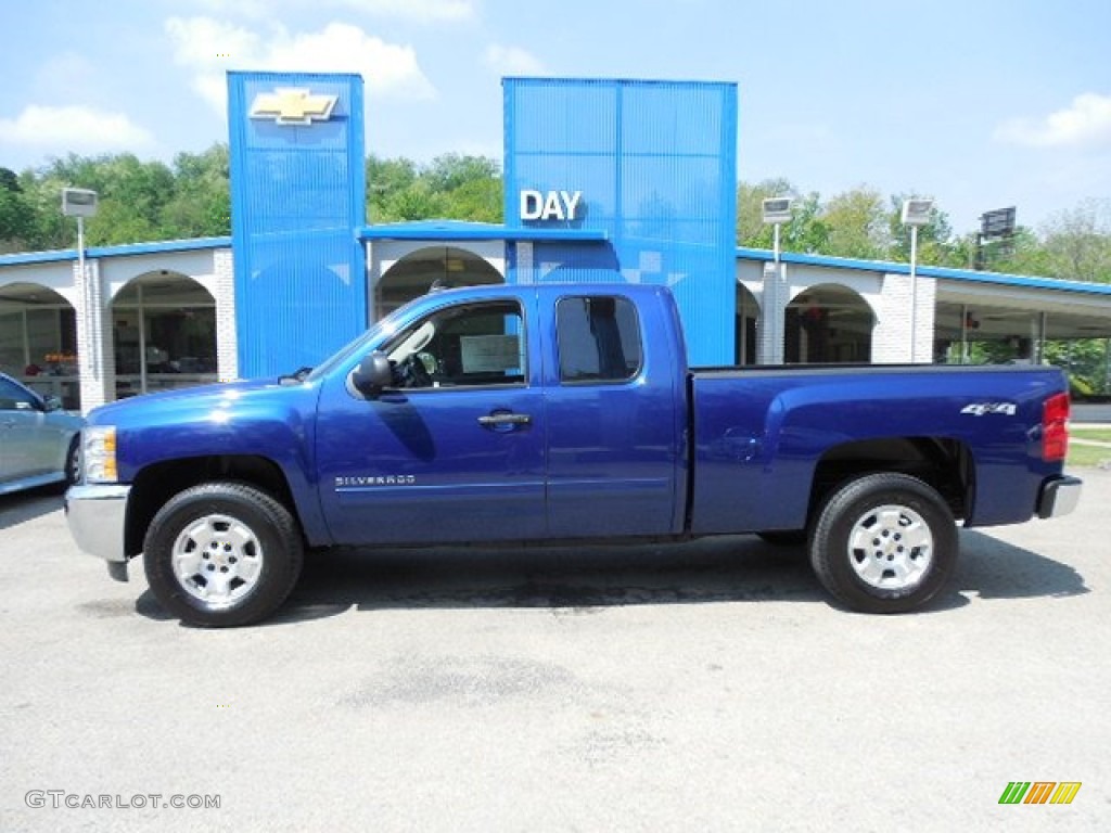 2013 Silverado 1500 LT Extended Cab 4x4 - Blue Topaz Metallic / Ebony photo #2