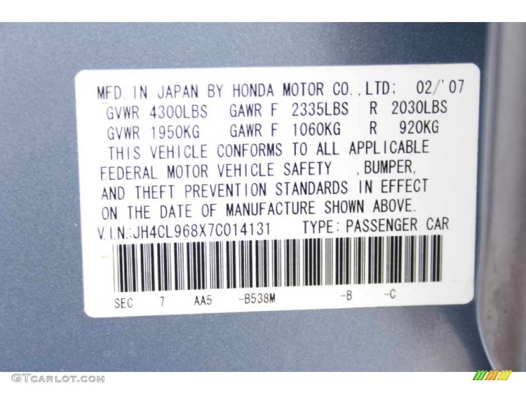 2007 TSX Sedan - Glacier Blue Metallic / Quartz photo #33