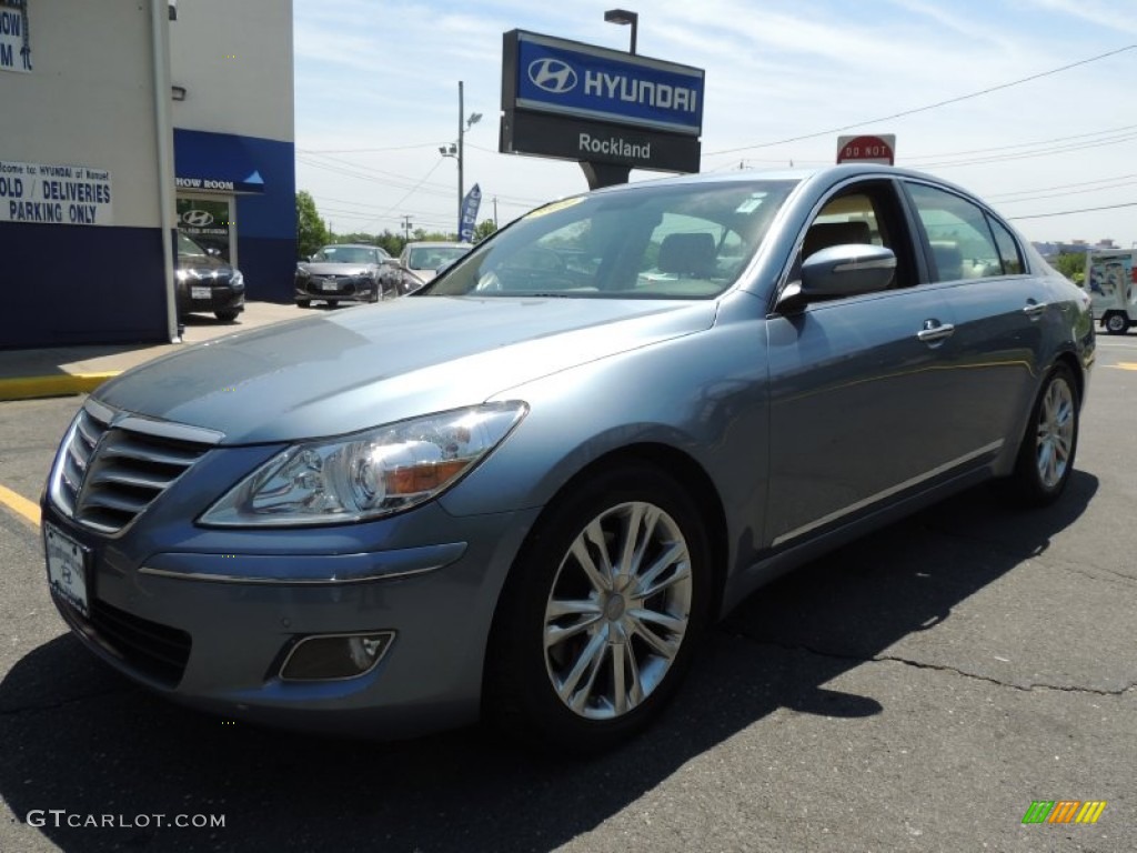 2009 Genesis 4.6 Sedan - Sterling Blue Metallic / Beige photo #1