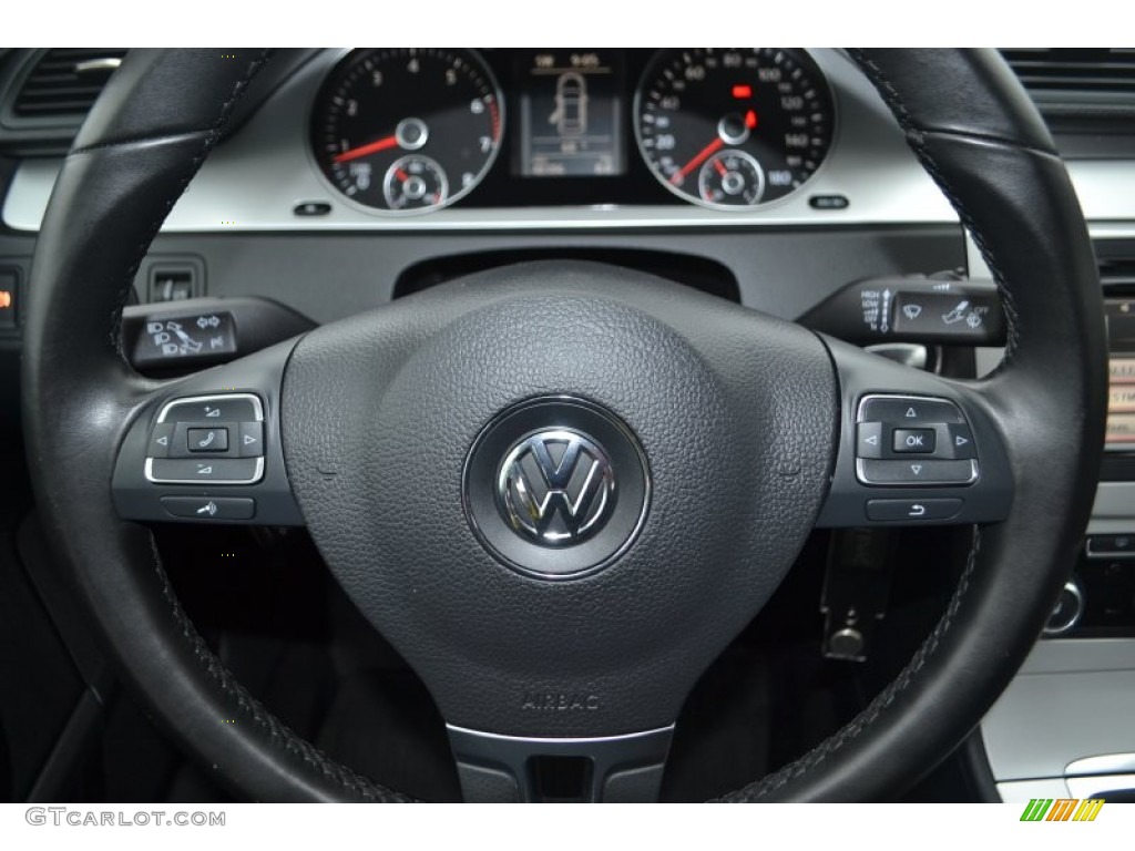 2010 Volkswagen CC Sport Black Steering Wheel Photo #81196252