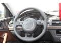 2013 Audi A6 Nougat Brown Interior Steering Wheel Photo