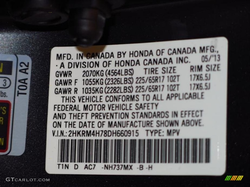 2013 CR-V EX-L AWD - Polished Metal Metallic / Gray photo #11
