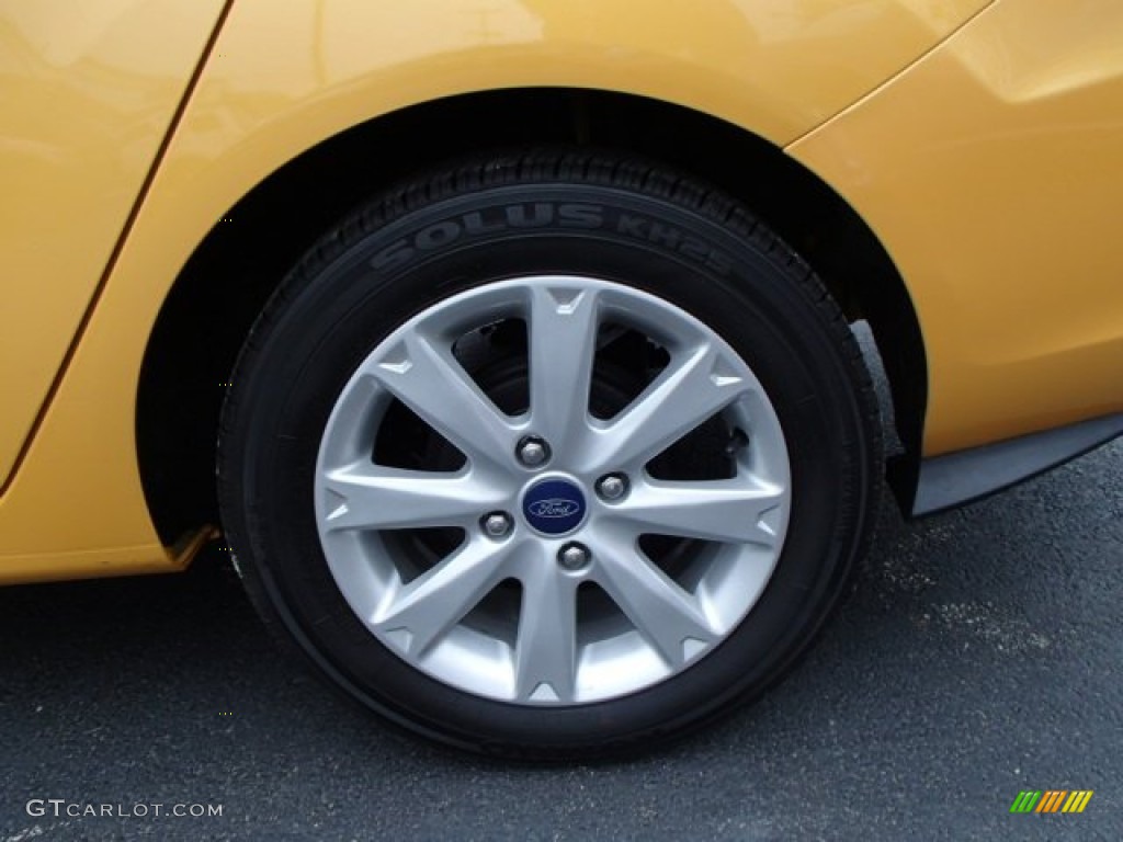 2012 Fiesta SEL Sedan - Yellow Blaze Metallic Tri-coat / Charcoal Black photo #7