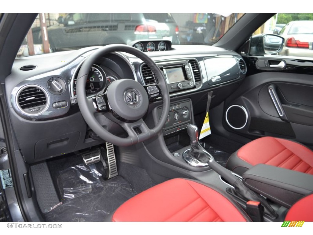 Black/Red Interior 2013 Volkswagen Beetle Turbo Photo #81202360