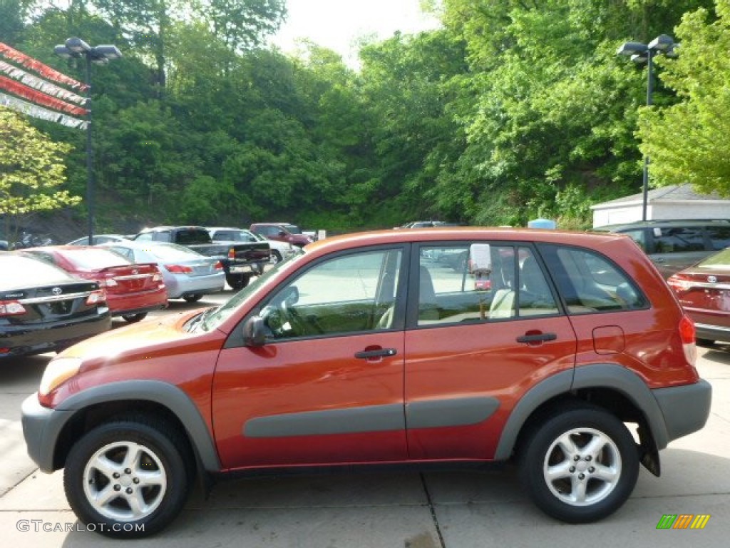 2001 RAV4 4WD - Impulse Red / Oak photo #2