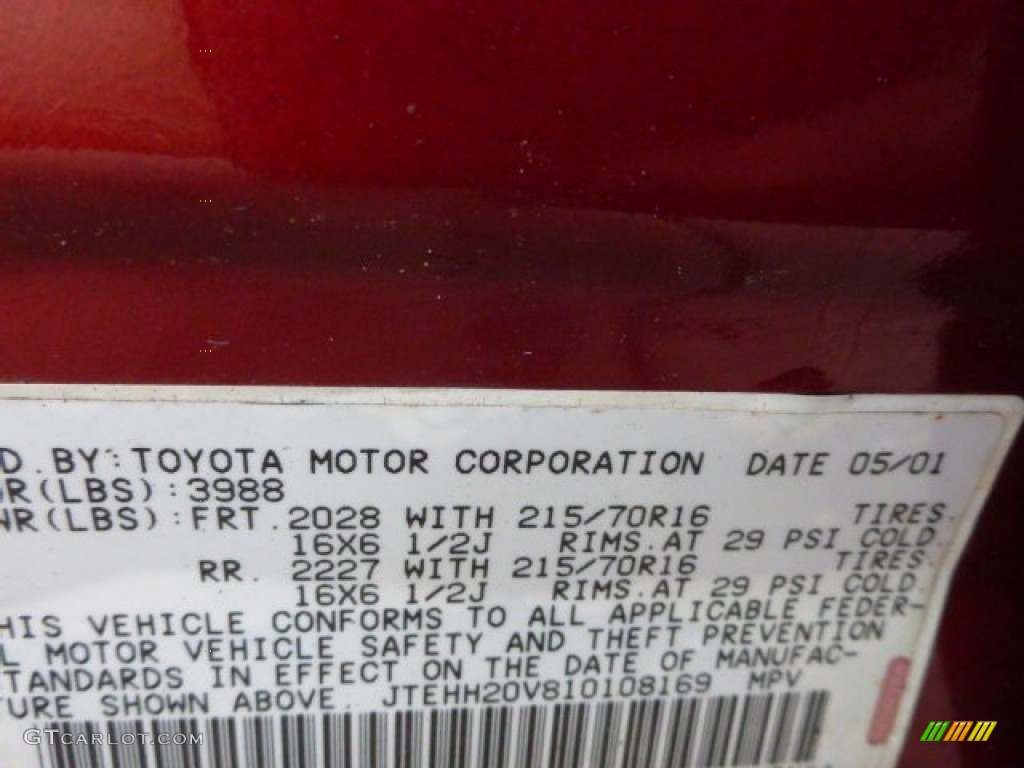 2001 RAV4 4WD - Impulse Red / Oak photo #20