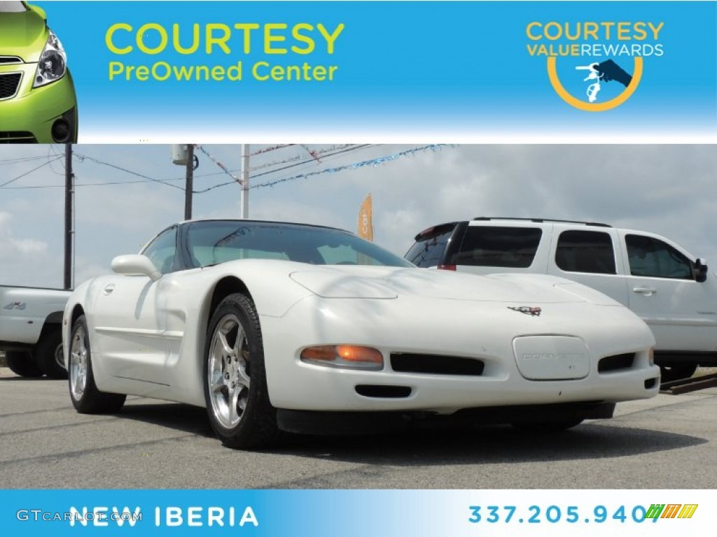 2001 Corvette Coupe - Speedway White / Torch Red photo #1