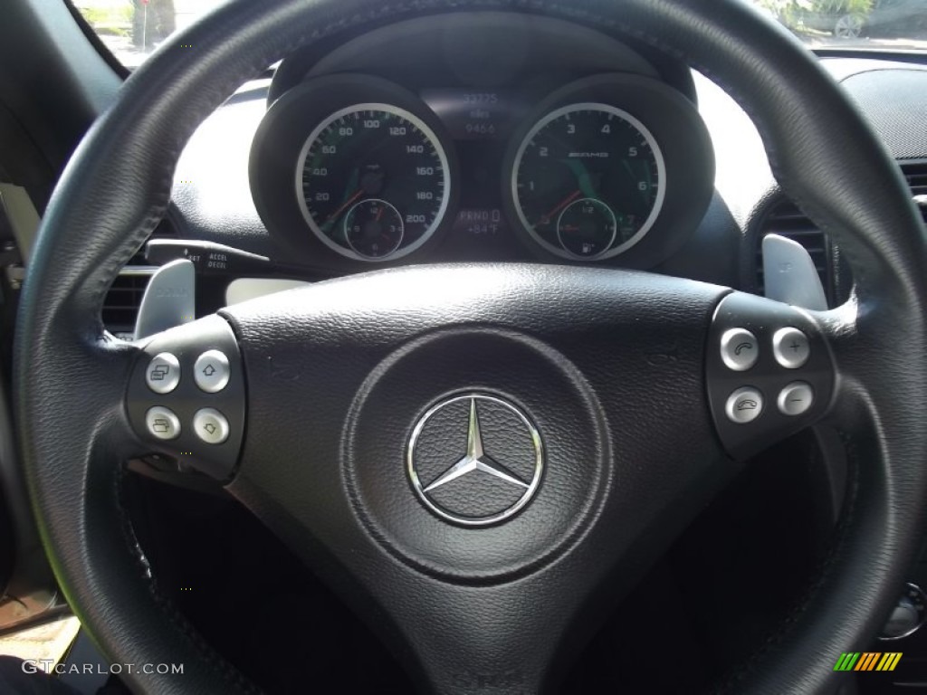 2007 Mercedes-Benz SLK 55 AMG Roadster Black Steering Wheel Photo #81207801