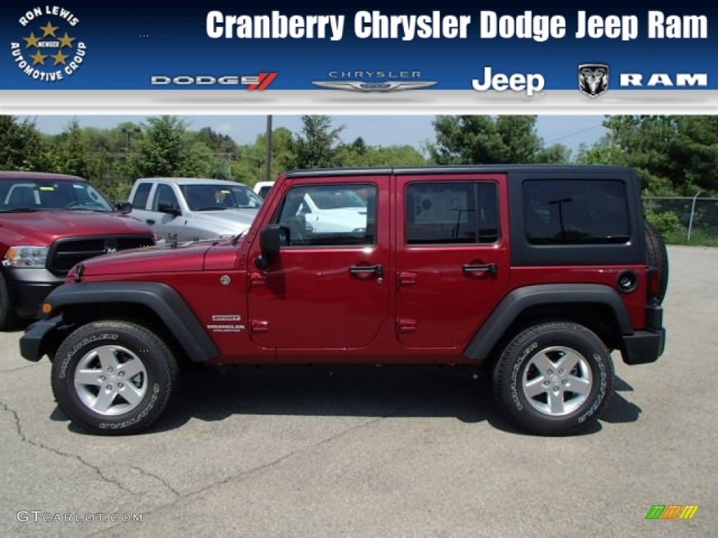 2013 Wrangler Unlimited Sport S 4x4 - Deep Cherry Red Crystal Pearl / Black photo #1