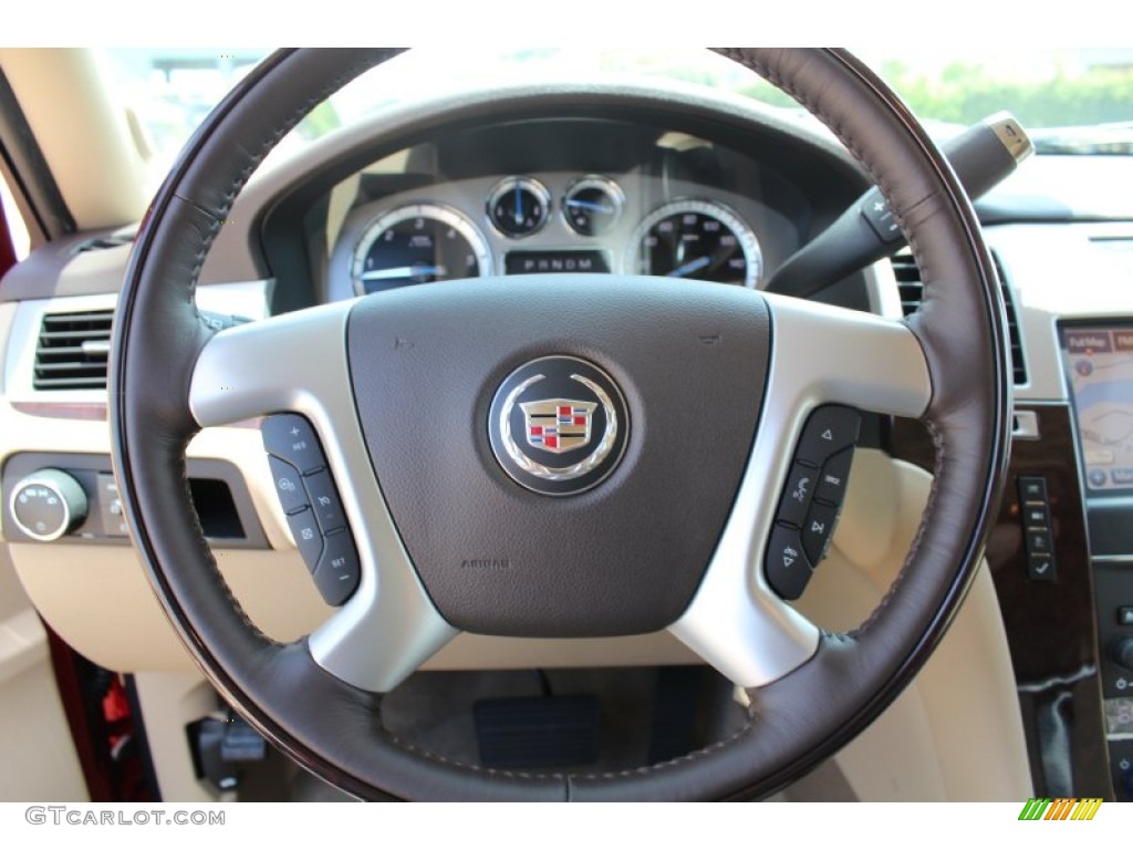 2013 Cadillac Escalade ESV Luxury Cashmere/Cocoa Steering Wheel Photo #81211434