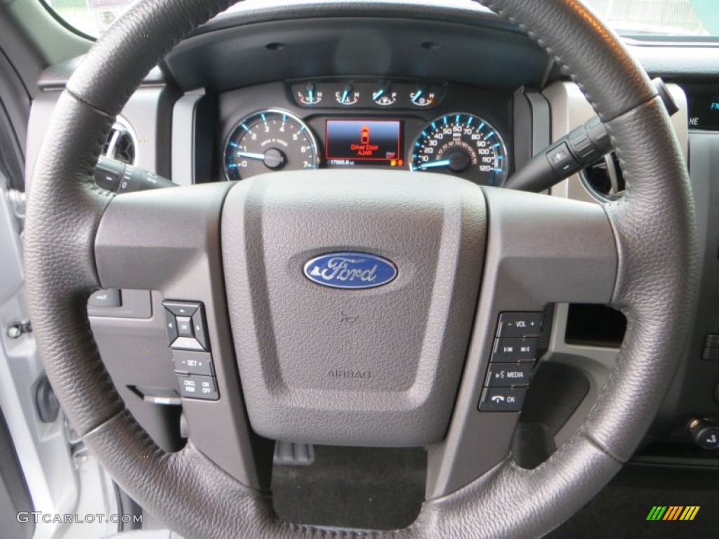 2012 Ford F150 XLT SuperCrew 4x4 Steel Gray Steering Wheel Photo #81211452