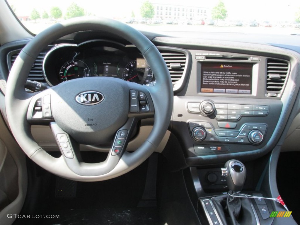 2013 Kia Optima Hybrid EX Beige Dashboard Photo #81212047