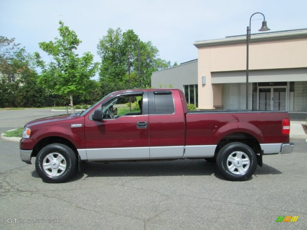 2004 F150 XLT SuperCab 4x4 - Dark Toreador Red Metallic / Medium/Dark Flint photo #3