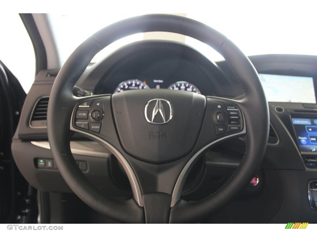 2014 Acura RLX Technology Package Ebony Steering Wheel Photo #81215214