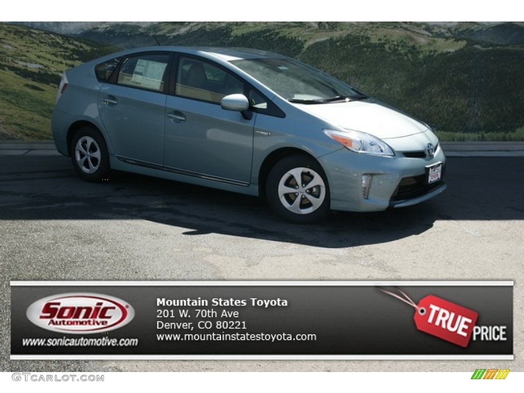 2013 Prius Four Hybrid - Sea Glass Pearl / Bisque photo #1