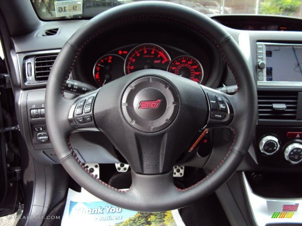 2011 Subaru Impreza WRX STi STI  Black/Alcantara Steering Wheel Photo #81216630