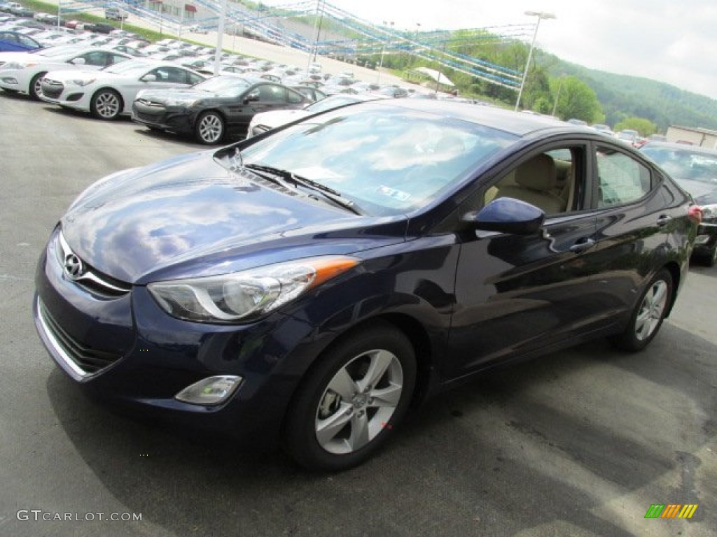 2013 Elantra GLS - Indigo Night / Beige photo #3