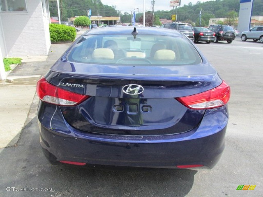 2013 Elantra GLS - Indigo Night / Beige photo #4