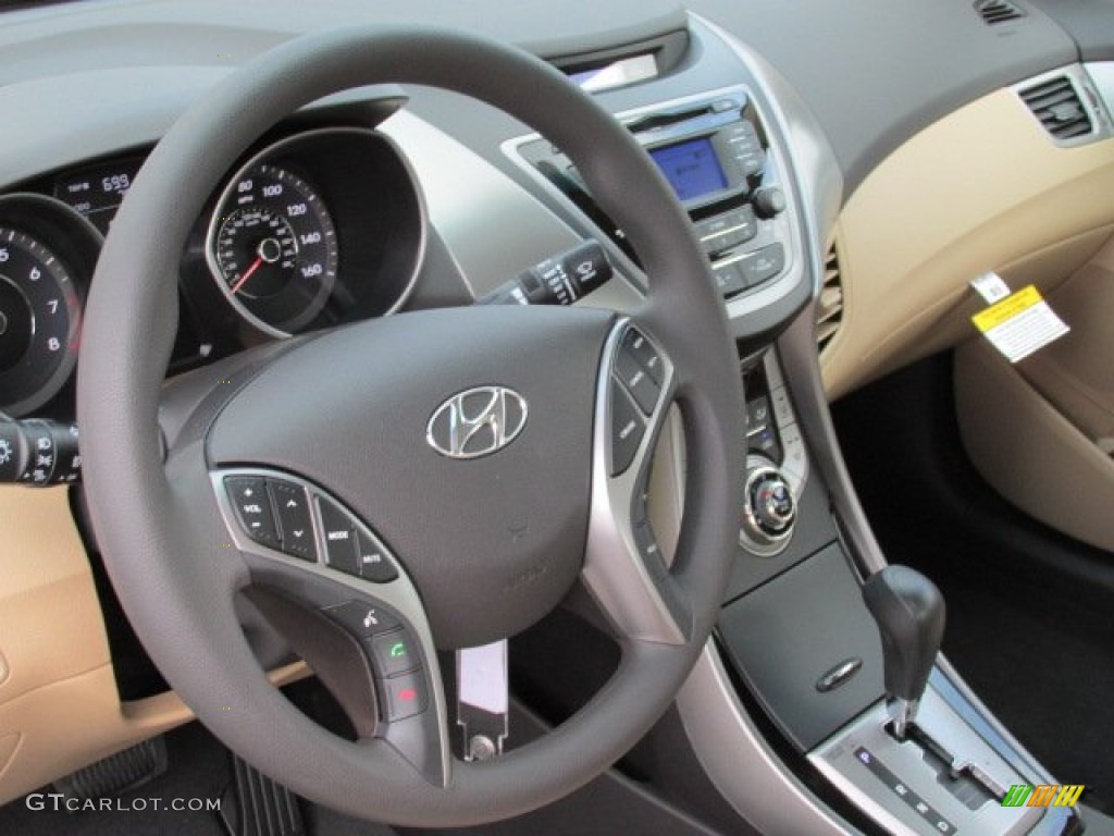 2013 Elantra GLS - Indigo Night / Beige photo #5
