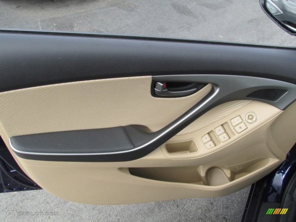 2013 Elantra GLS - Indigo Night / Beige photo #6