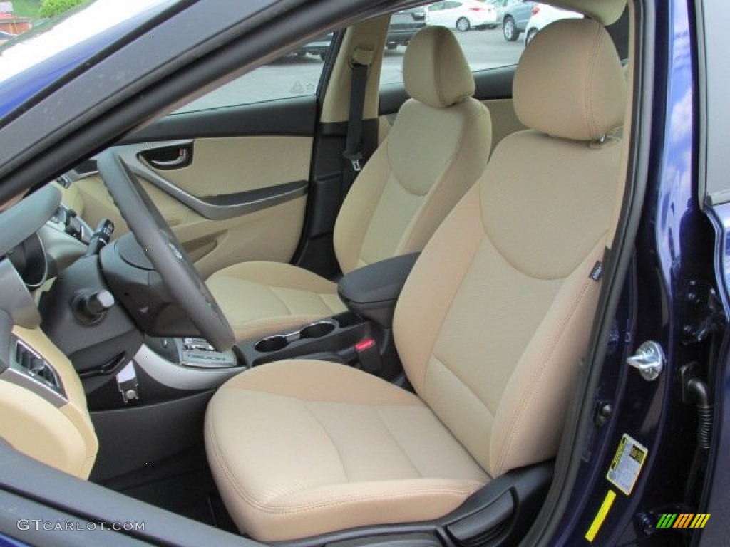 2013 Elantra GLS - Indigo Night / Beige photo #7