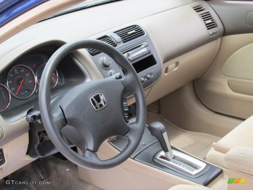 2004 Honda Civic EX Coupe Ivory Beige Dashboard Photo #81219423
