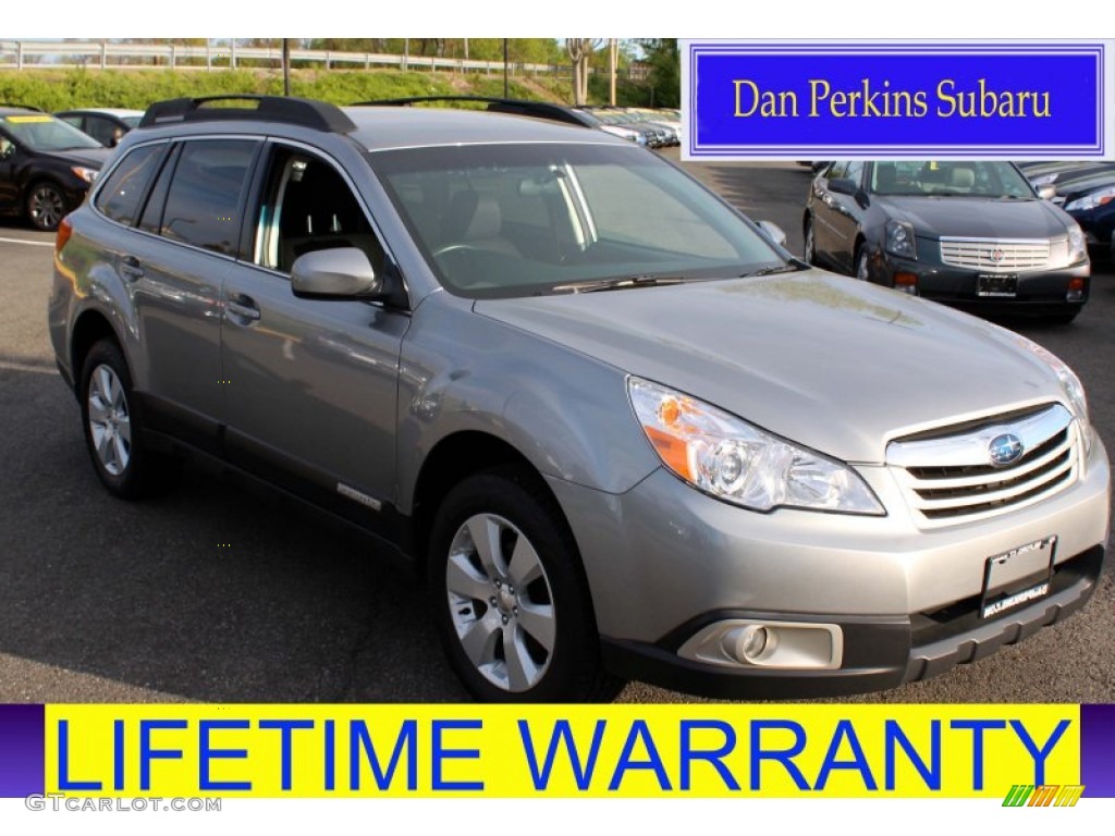 2011 Outback 2.5i Premium Wagon - Steel Silver Metallic / Off Black photo #1
