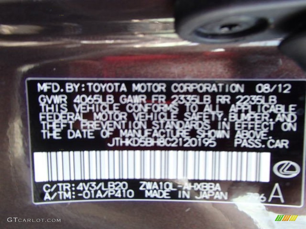 2012 CT Color Code 4V3 for Fire Agate Pearl Photo #81220842