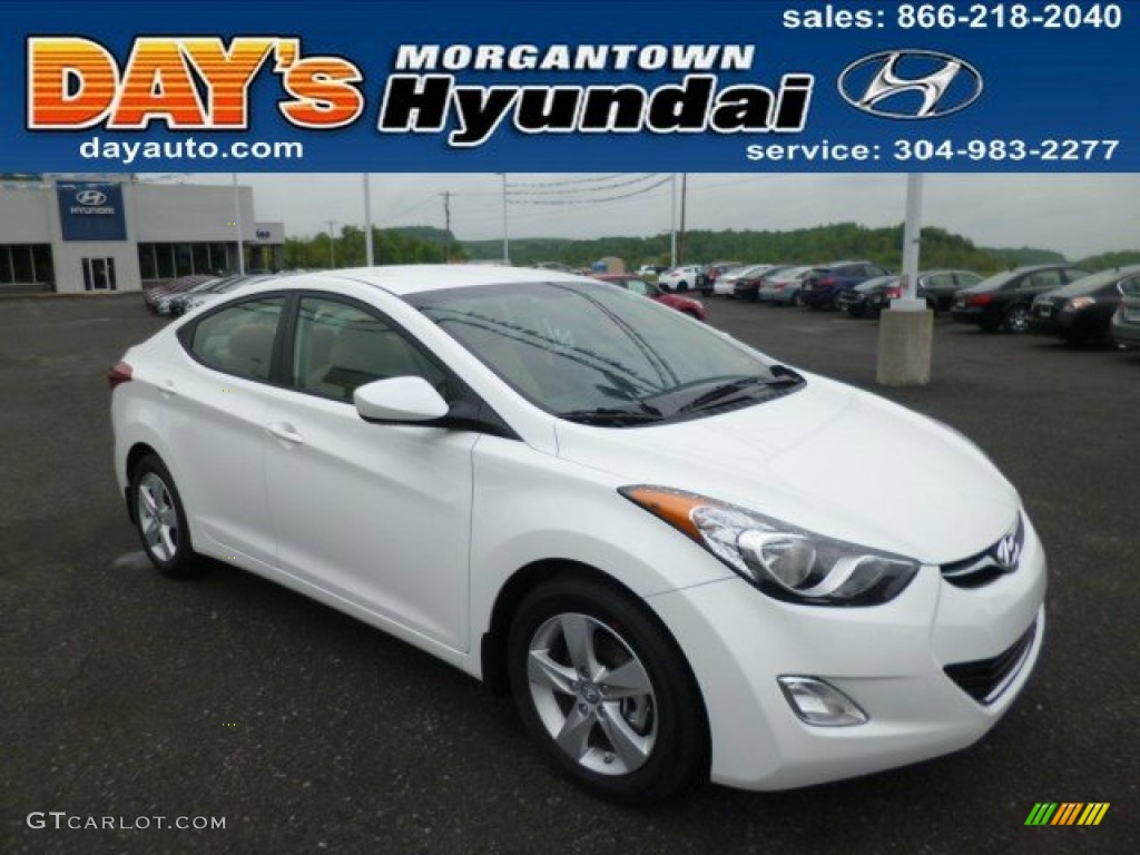 2013 Elantra GLS - Shimmering White / Beige photo #1