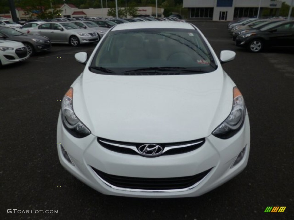2013 Elantra GLS - Shimmering White / Beige photo #2