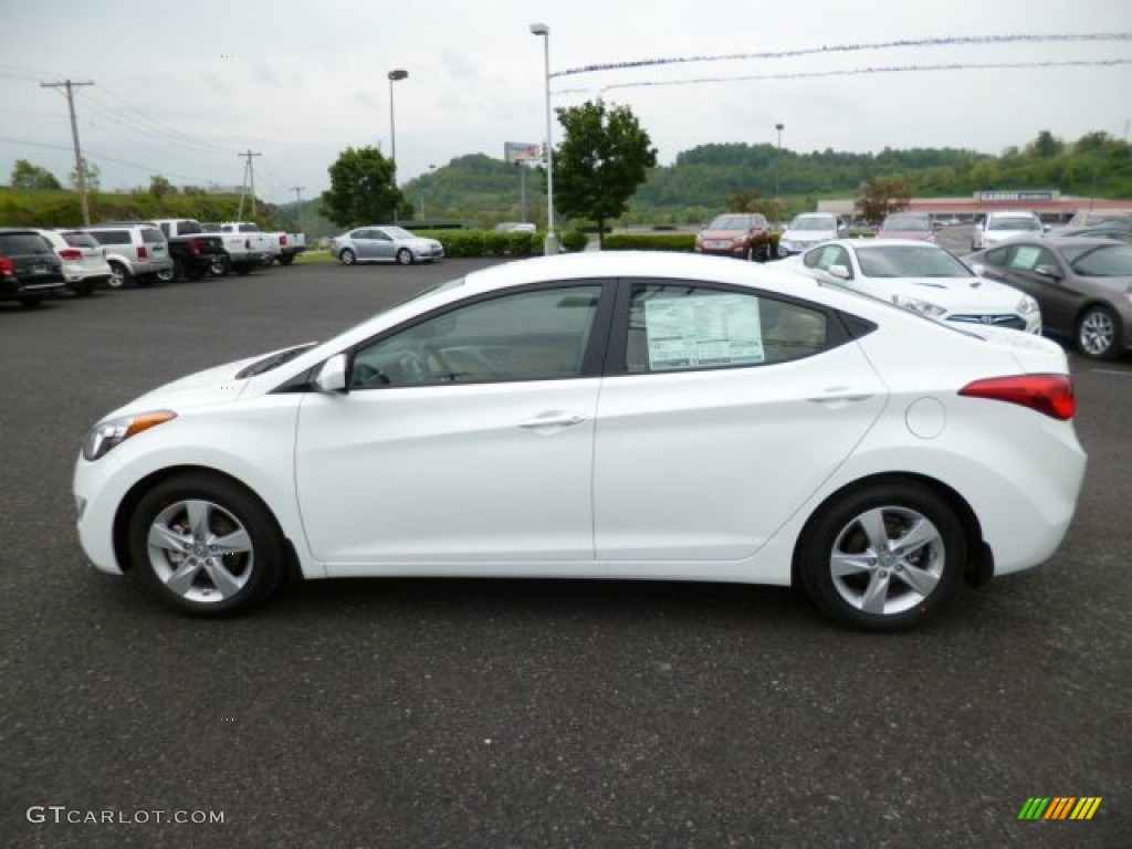 2013 Elantra GLS - Shimmering White / Beige photo #4