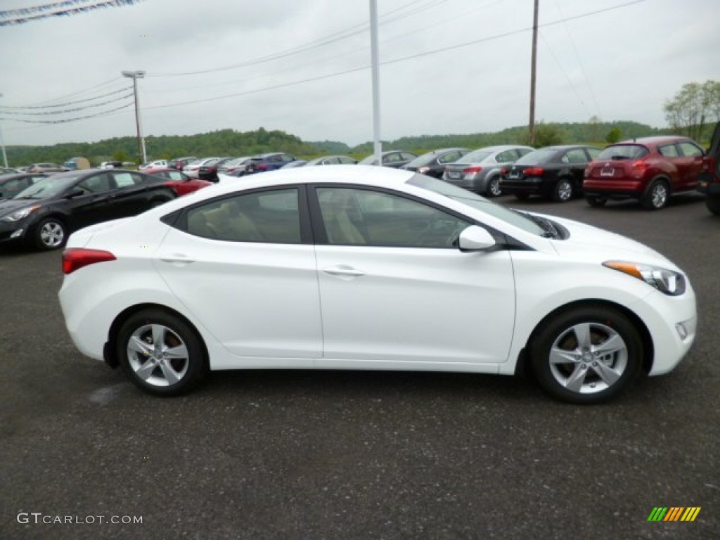2013 Elantra GLS - Shimmering White / Beige photo #8